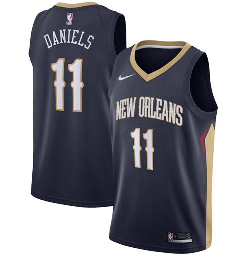 Men's New Orleans Pelicans #11 Dyson Daniels Navy Icon Edition Stitched Jersey